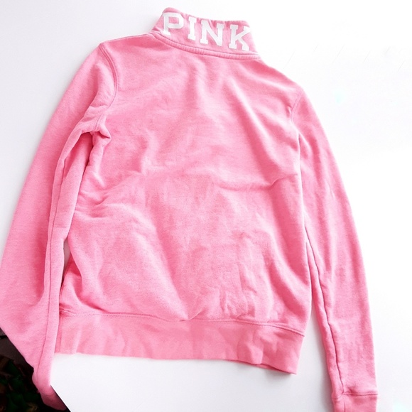 PINK VS Quarter Zip Graphic Pullover Sweatshirt XS - Picture 4 of 7
